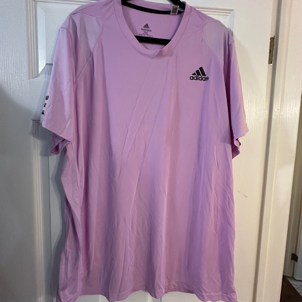Adidas AEROREADY Pink Tee 2XL Plus Size Primegreen Athletic Workout Shirt Women